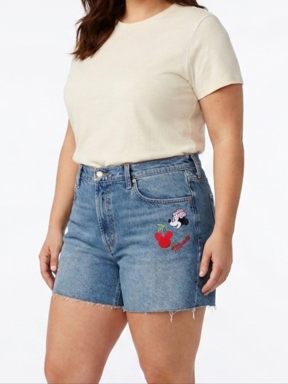 Old Navy Disney Minnie Mouse High-Rise Denim Cutoff Shorts Size 16 NWT 90s Retro